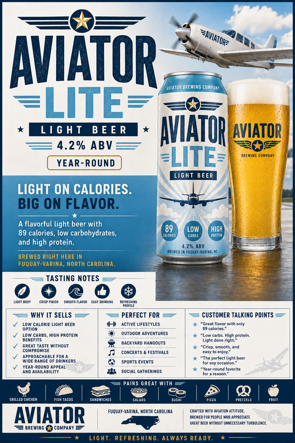 Aviator Lite beer artwork