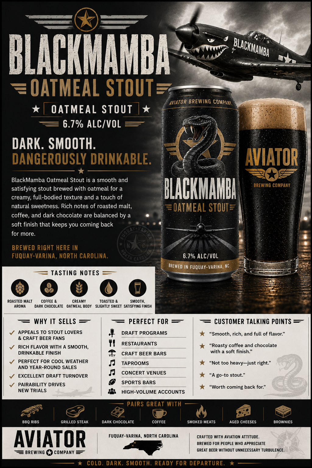 BlackMamba Oatmeal Stout beer artwork