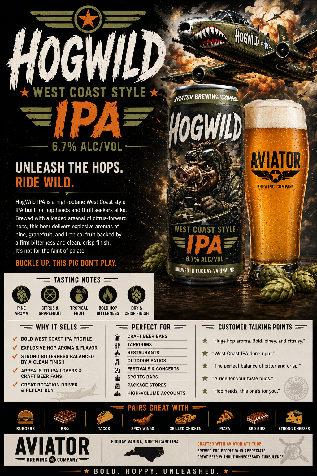 HogWild IPA beer artwork