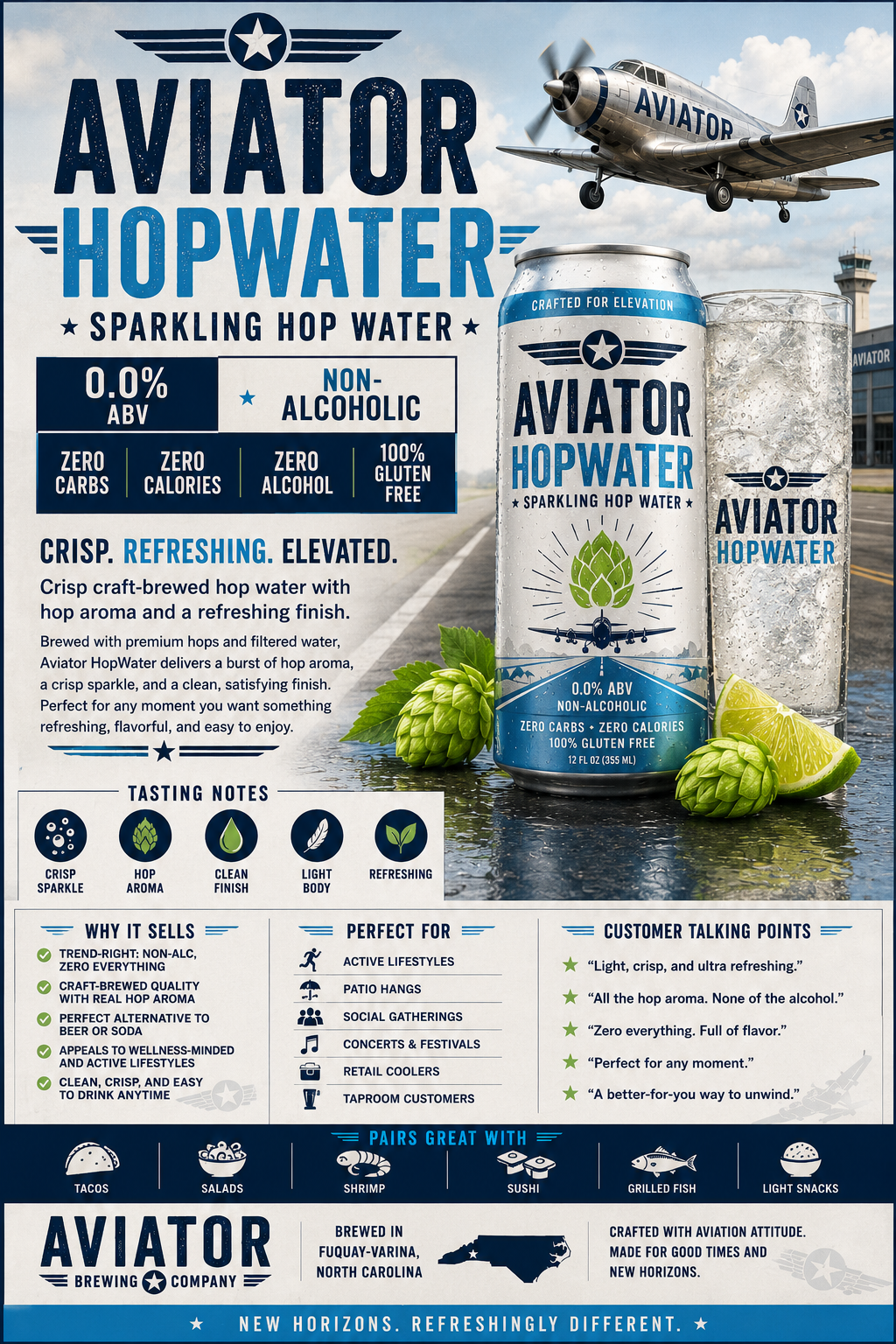Aviator Hop Water beverage artwork