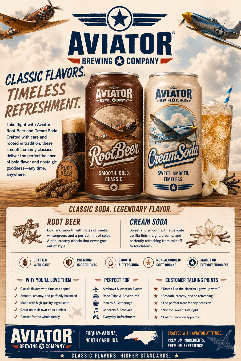 Aviator Root Beer beverage artwork